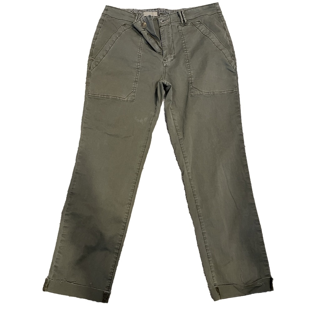Anthropologie Pilcro and the Letter Press Chino Army Green Pants Women's 28